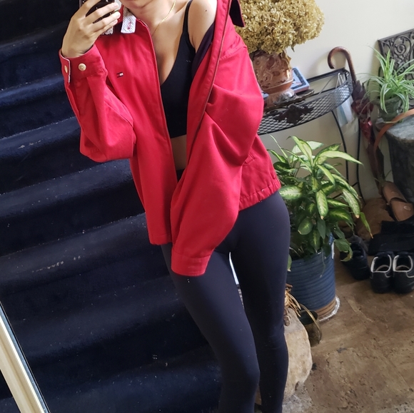 Nwot Tommy Bomber Cotton Red Jacket - Picture 2 of 10
